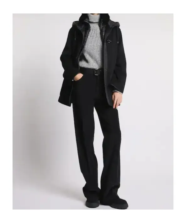 Hooded Wool-Cashmere Pea Coat