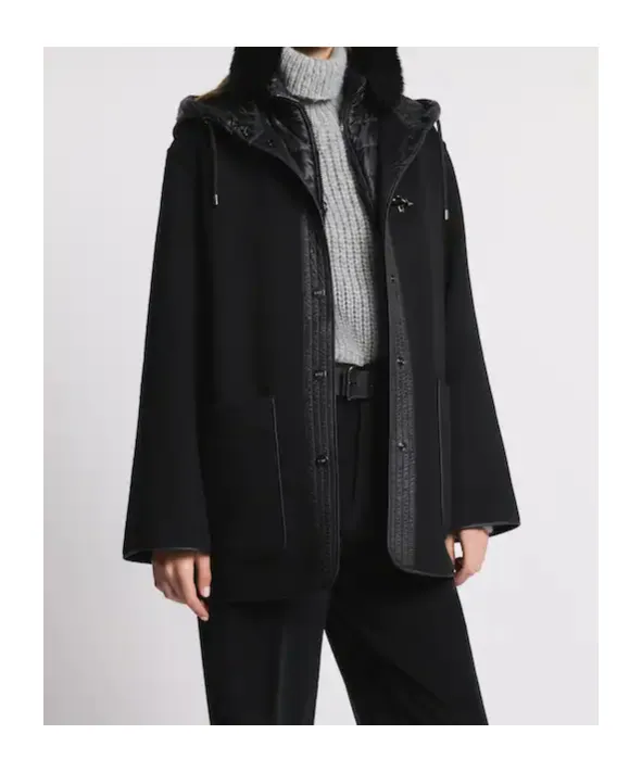Hooded Wool-Cashmere Pea Coat
