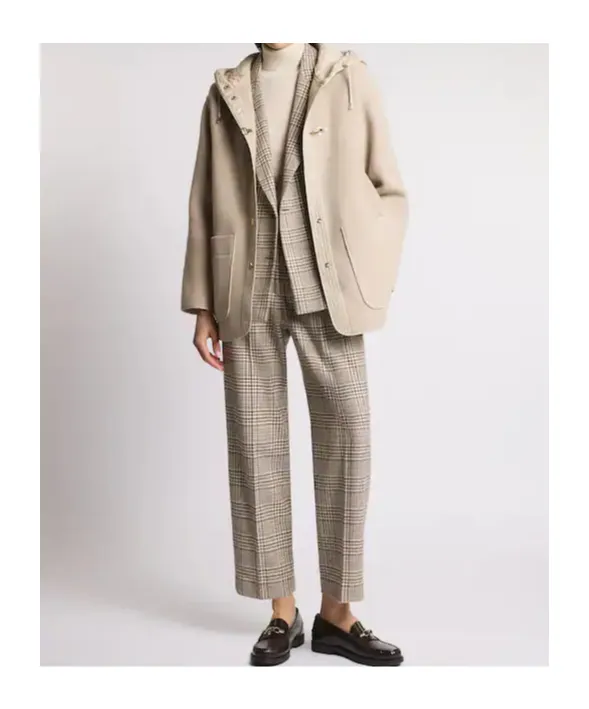 Hooded Wool-Cashmere Pea Coat