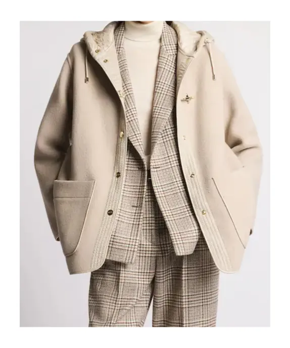 Hooded Wool-Cashmere Pea Coat