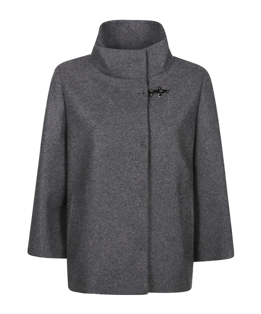 High-Neck Toggle-Fastening Jacket