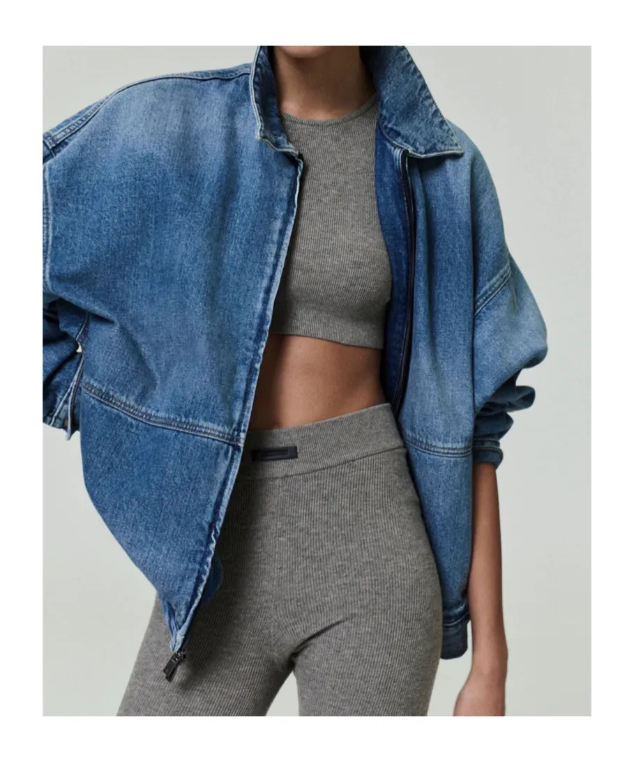 Zip-Front Denim Jacket
