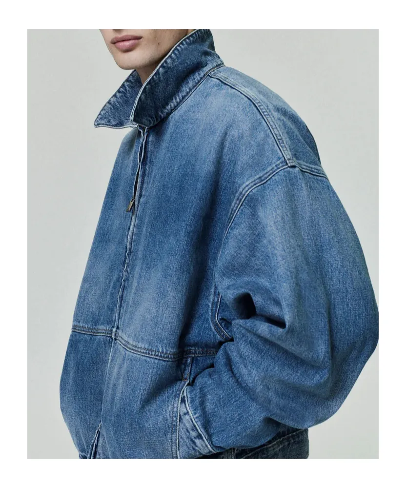 Zip-Front Denim Jacket