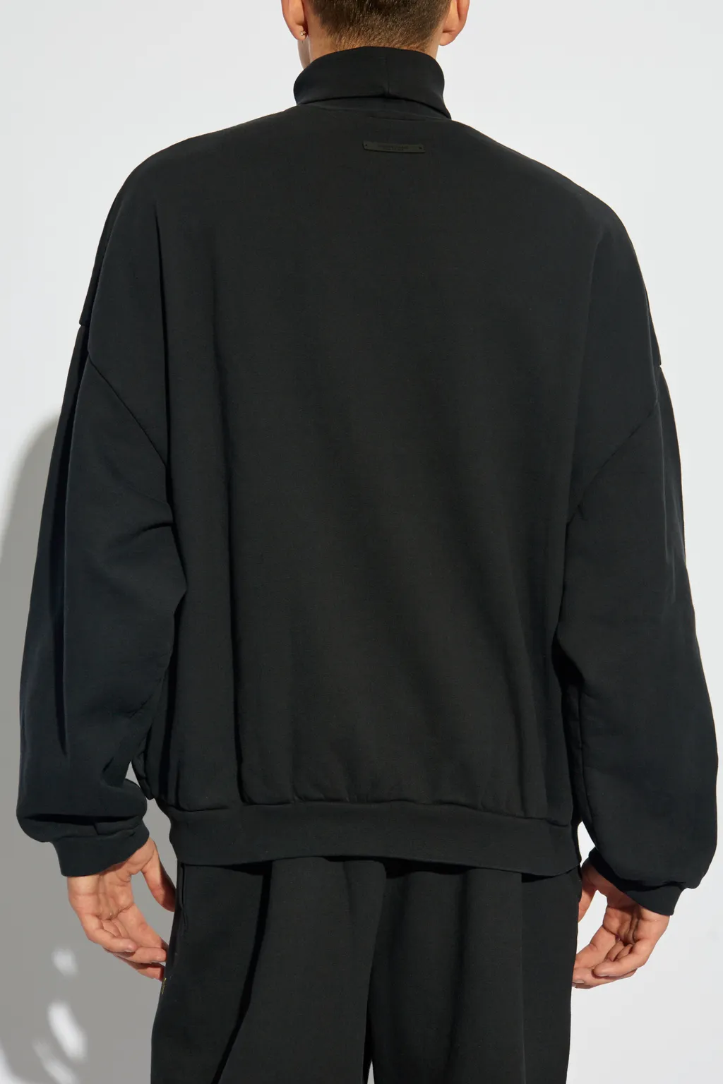 Slogan Printed Roll-Neck Sweatshirt