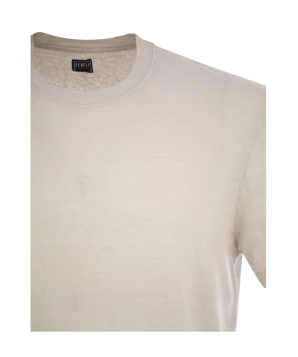 Stretch Linen Short-Sleeve T-Shirt