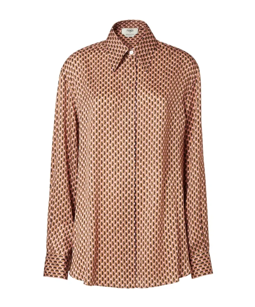 Dots Jacquard Long Sleeved Oversized Shirt