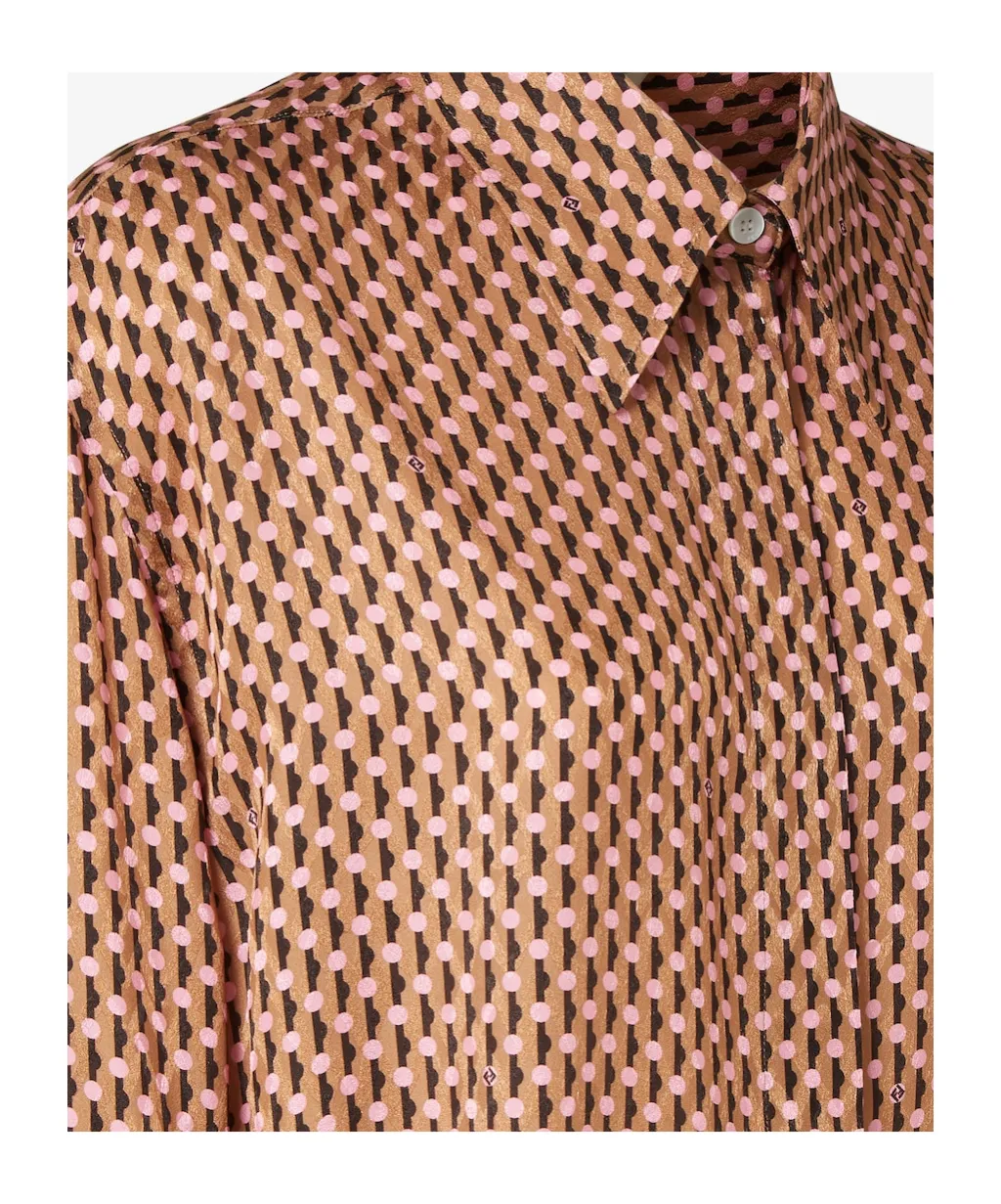 Dots Jacquard Long Sleeved Oversized Shirt