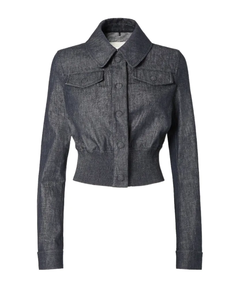 Light Blue Chambray Bomber Jacket