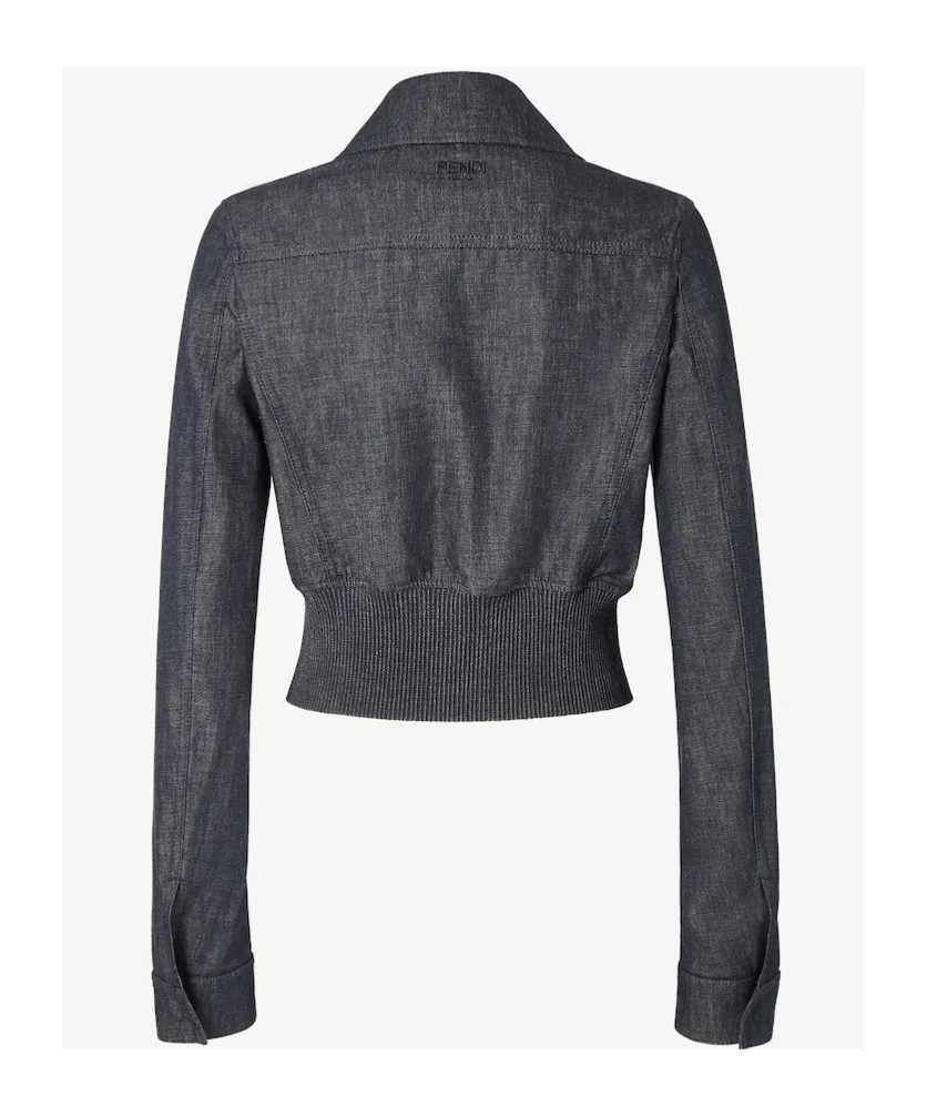 Light Blue Chambray Bomber Jacket
