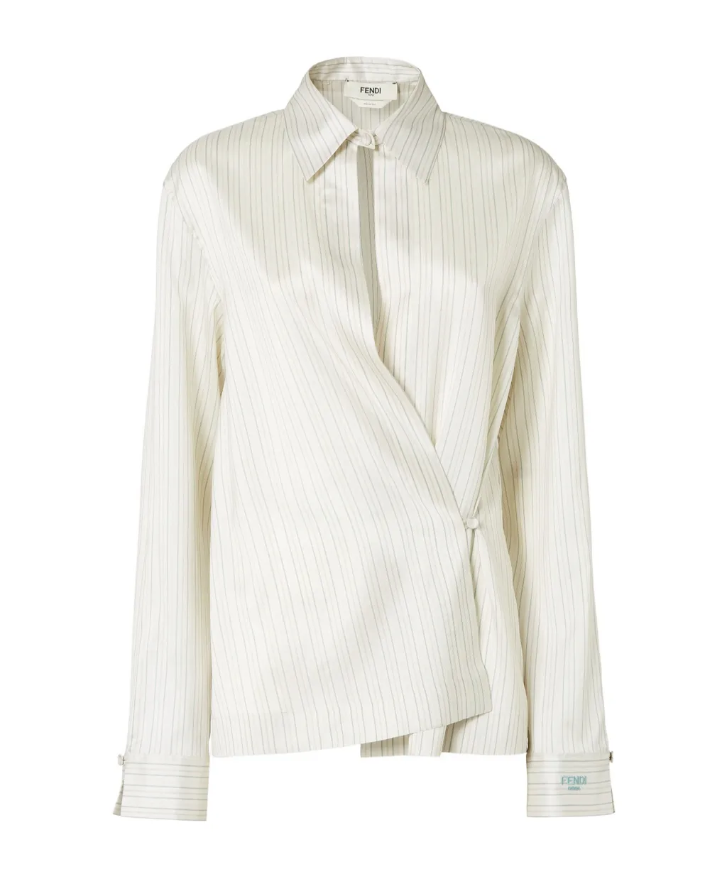 Striped Asymmetric Long-Sleeved Shirt