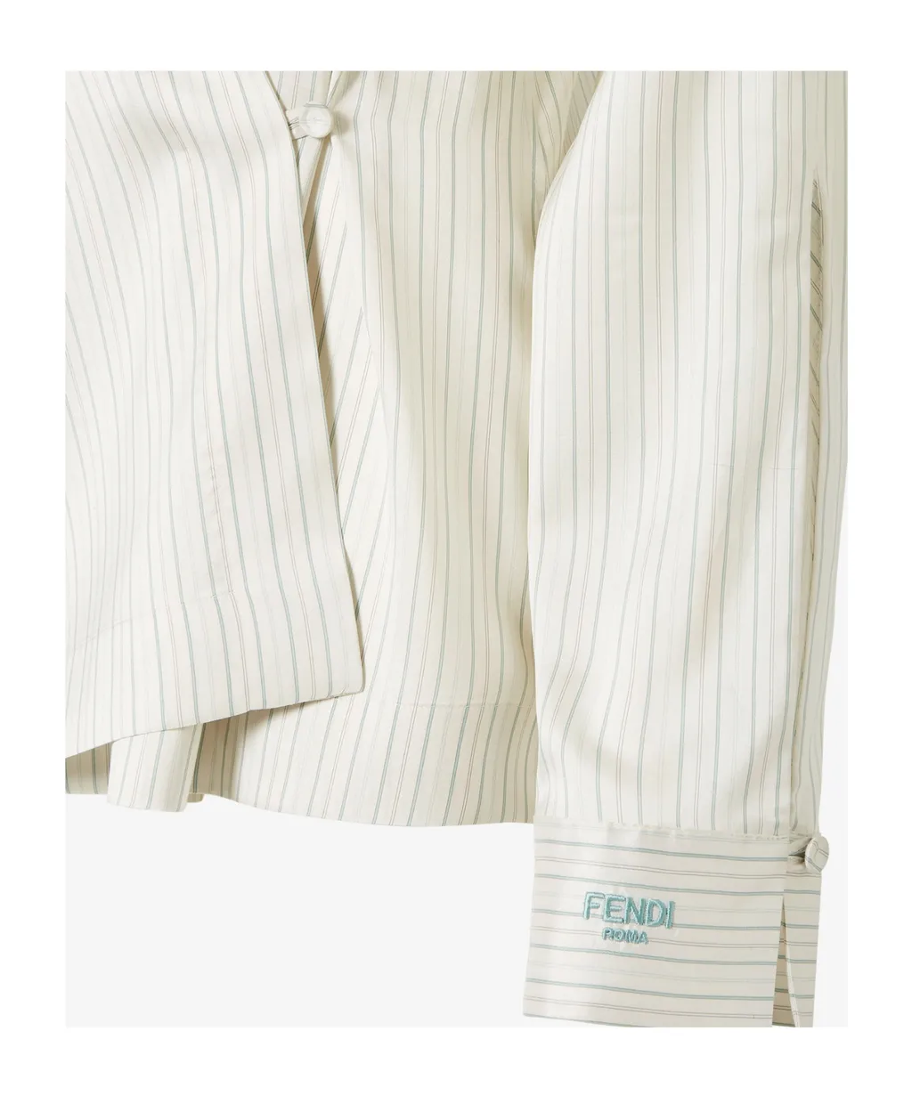 Striped Asymmetric Long-Sleeved Shirt