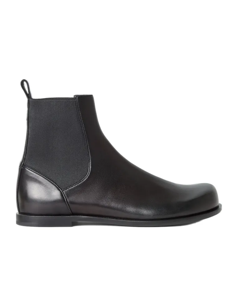 Black Nappa Leather Chelsea Boots