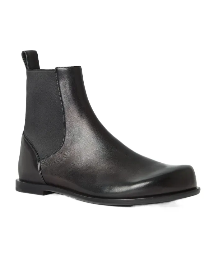 Black Nappa Leather Chelsea Boots