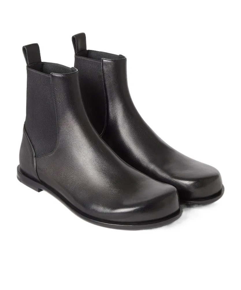 Black Nappa Leather Chelsea Boots