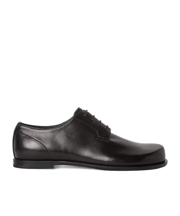 Black Nappa Leather Derby Shoes