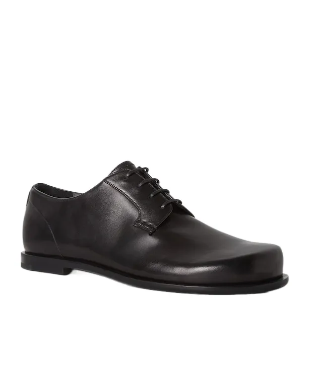 Black Nappa Leather Derby Shoes