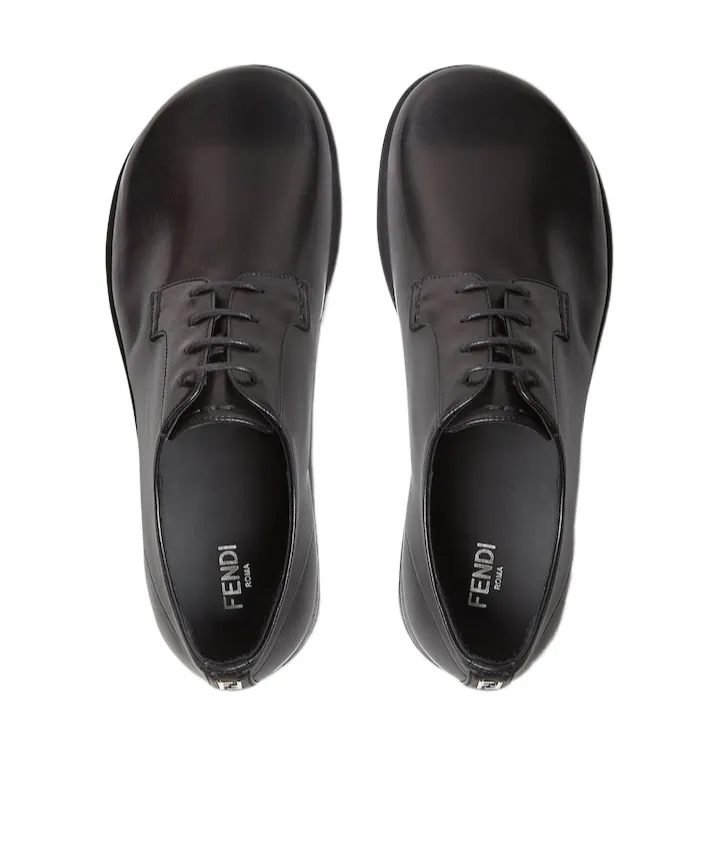 Black Nappa Leather Derby Shoes