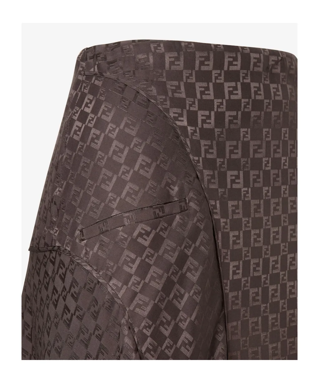 Monogrammed A-Line Midi Skirt