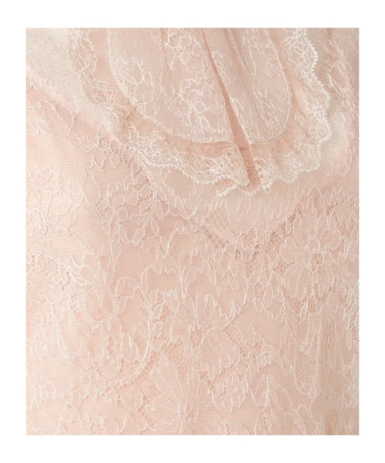 Trompe-L'oeil Effect Lace Midi Dress
