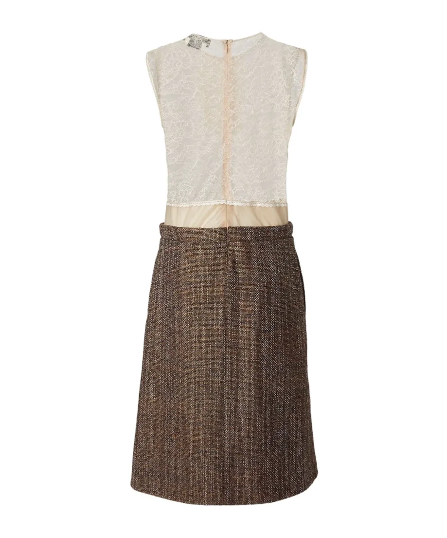Trompe-L'oeil Effect Panelled Midi Dress