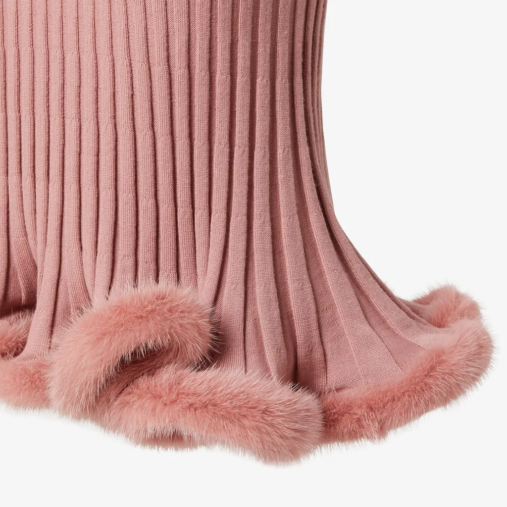 Flared-Edge Ribbed-Knit Midi Dress