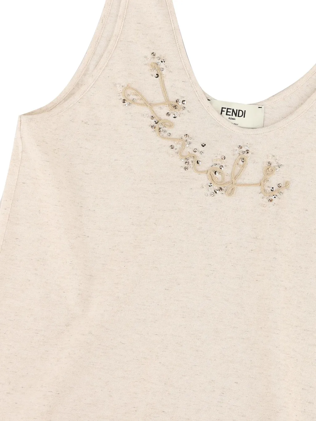 Logo Detailed Embellished Tank Top