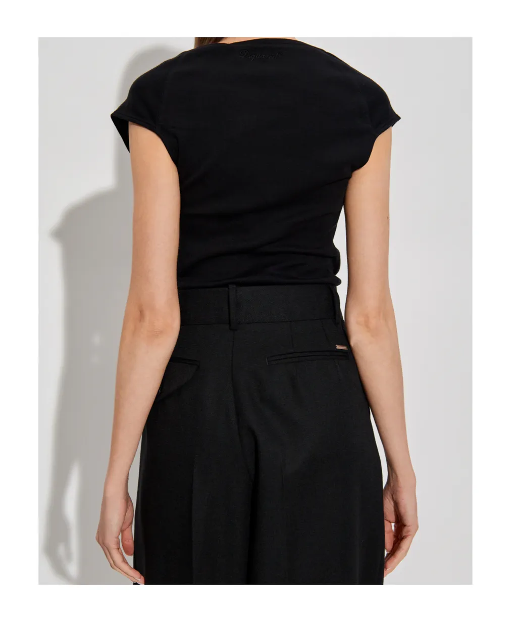 Wing-Sleeved Cropped Top