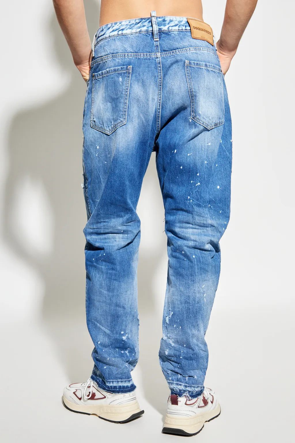 Distressed Straight-Leg Jeans