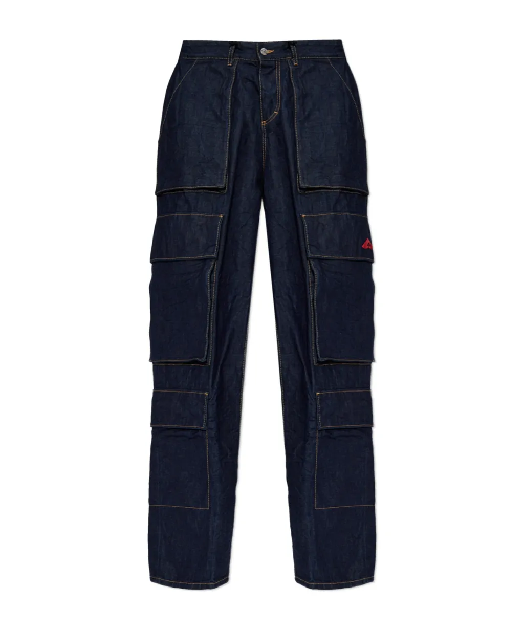 Icon Logo Embroidered Straight-Leg Jeans