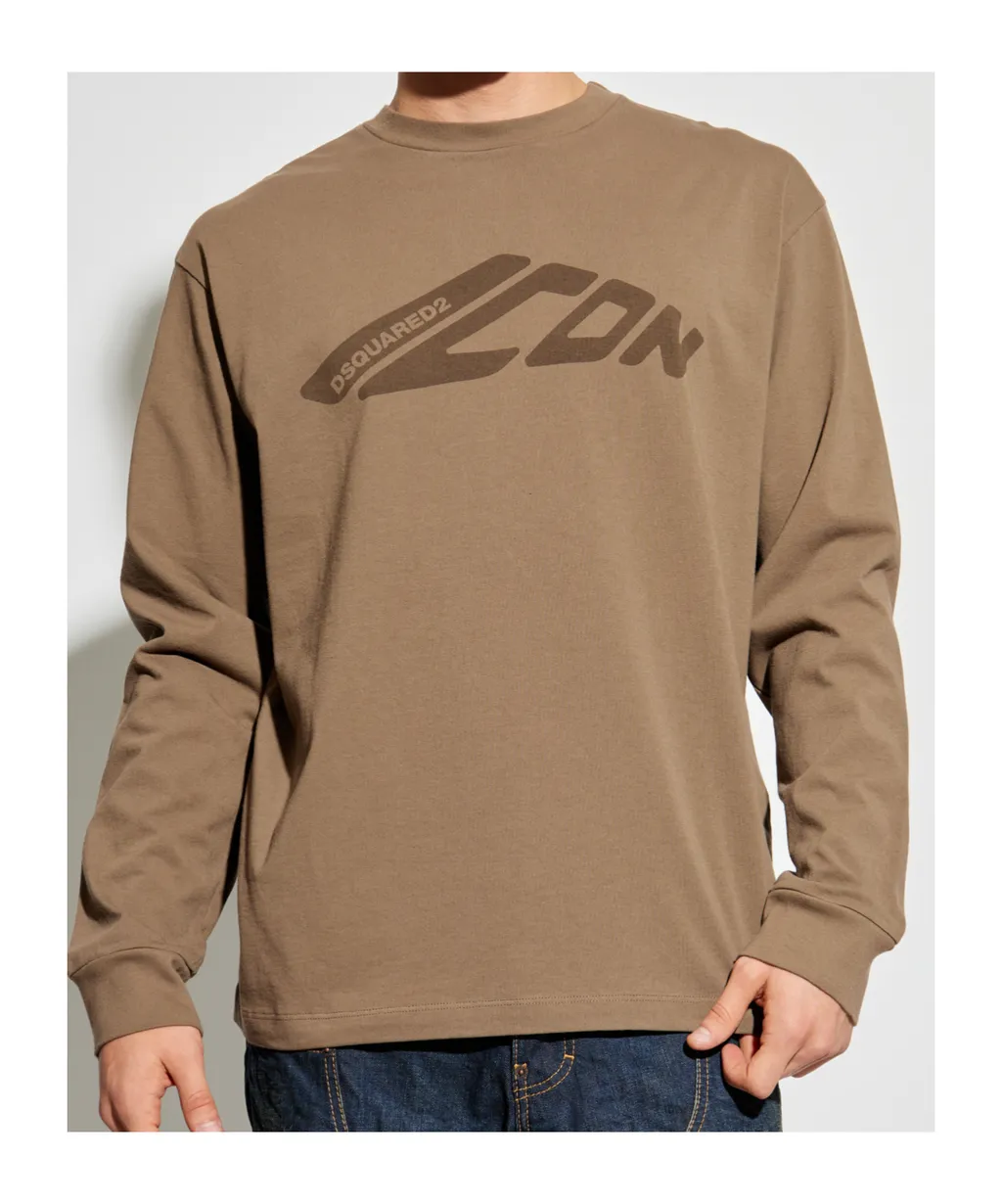 Icon Logo Printed Long-Sleeved T-Shirt