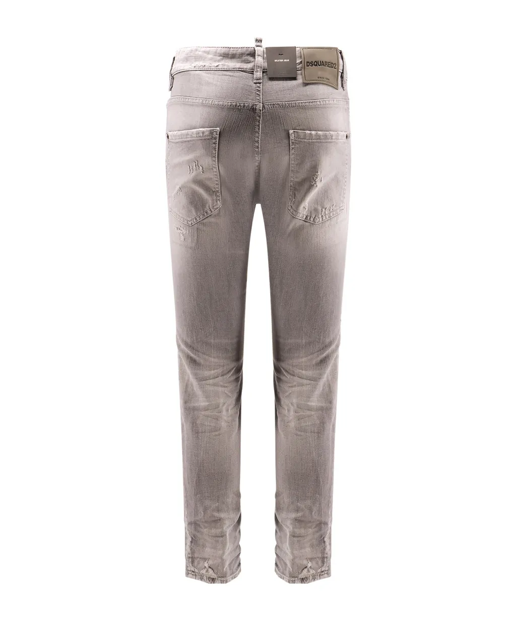 Low-Rise Distressed Jeans
