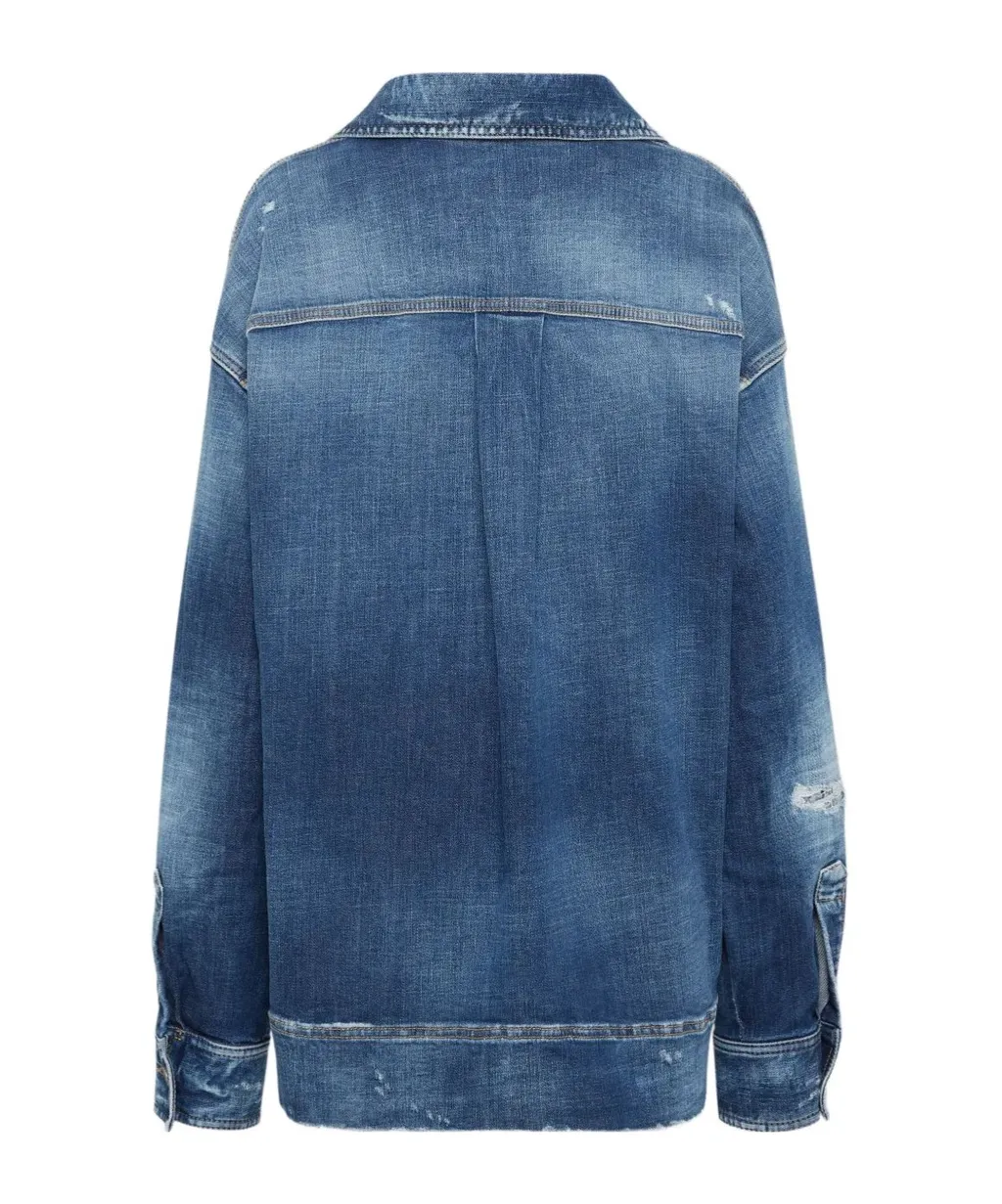 Distressed Denim Top