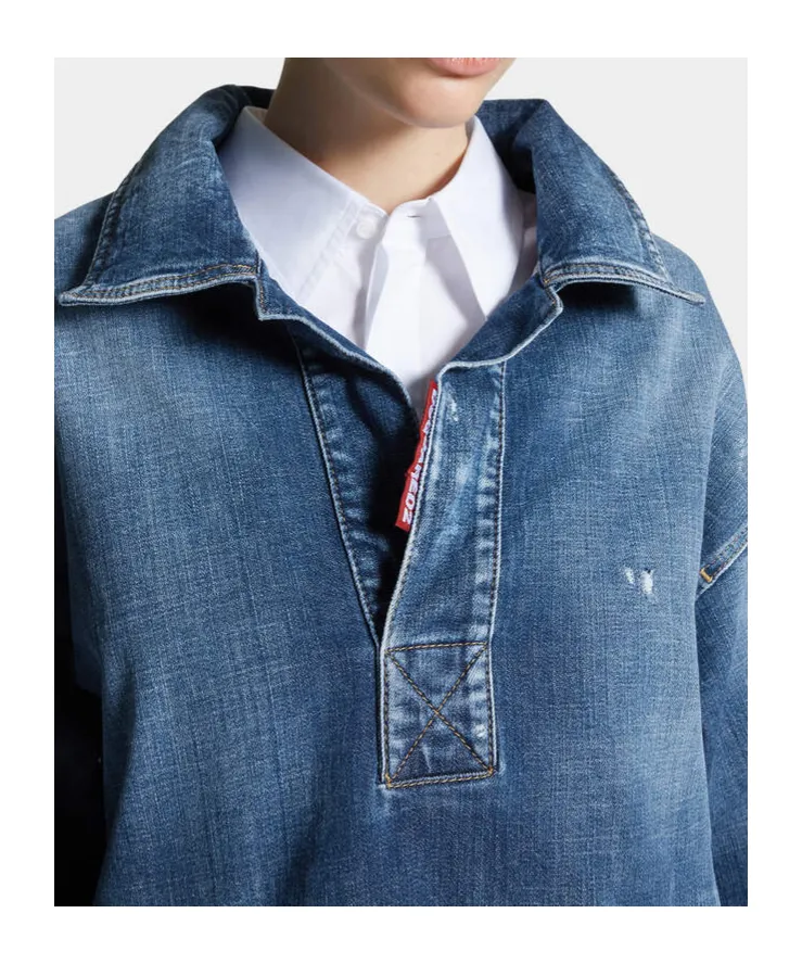 Distressed Denim Top