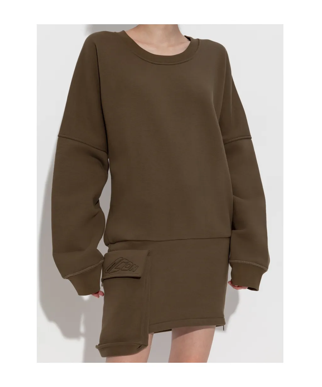 Pocket Detailed Long Sleeved Dress