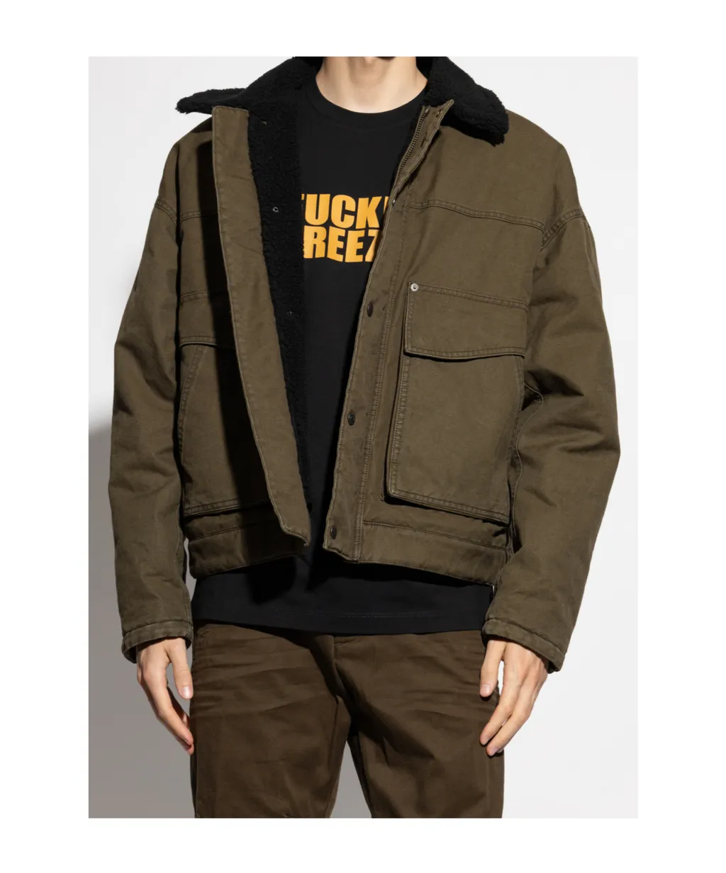 Logo-Embroidered Buttoned Jacket