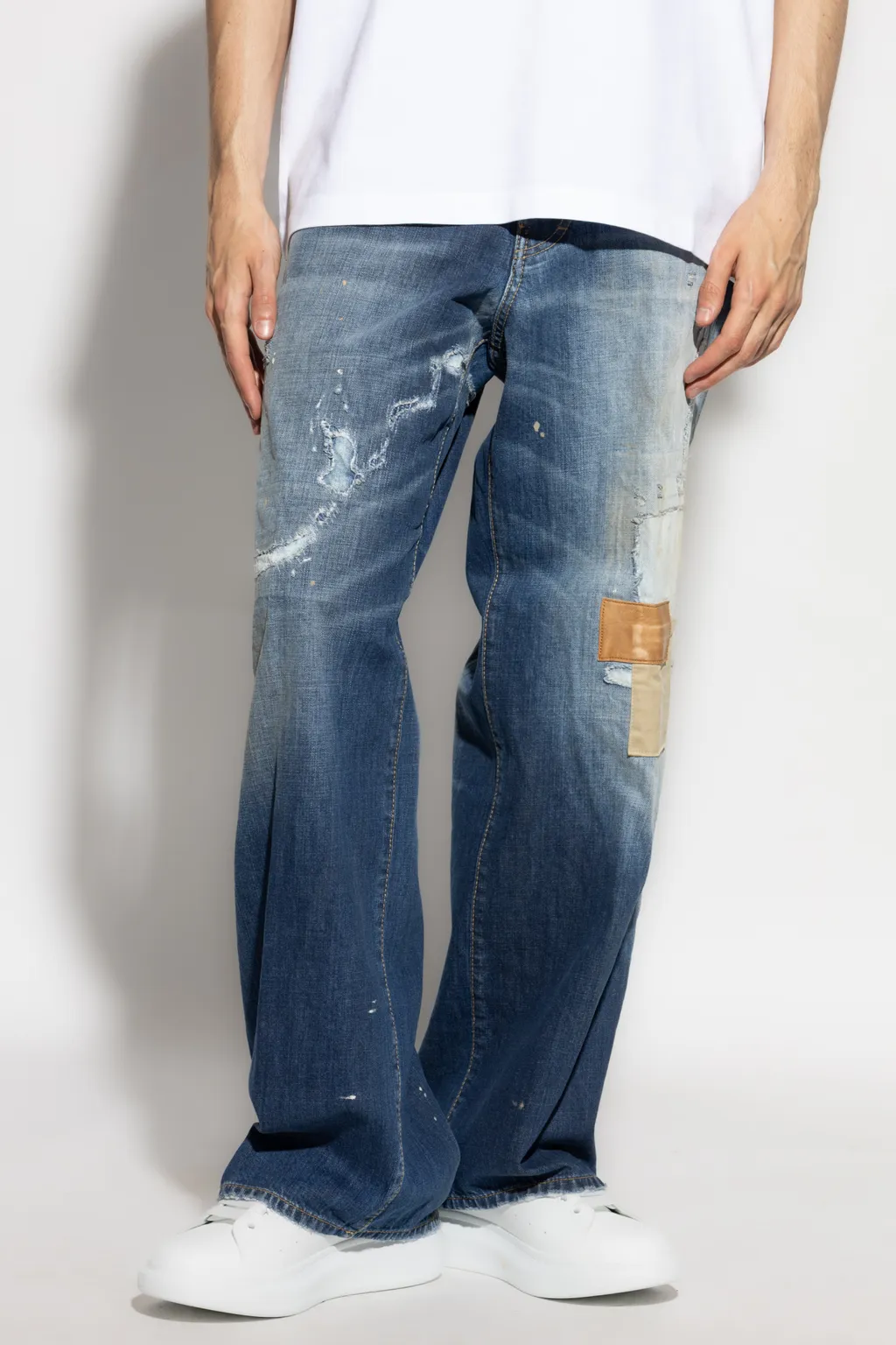 Medium Pressed Sand Scared Wash Cool Guy Distressed Jeans
