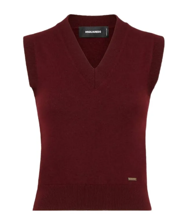 V Neck Knitted Vest