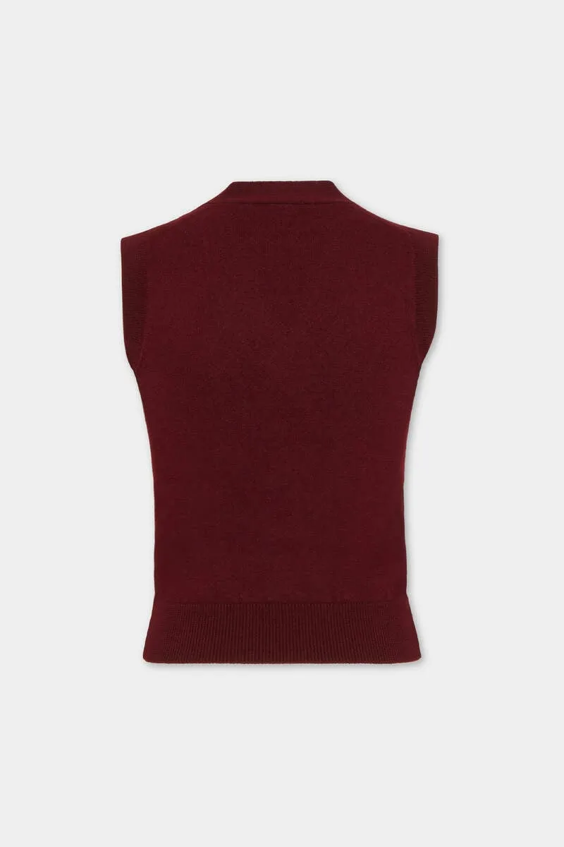 V Neck Knitted Vest