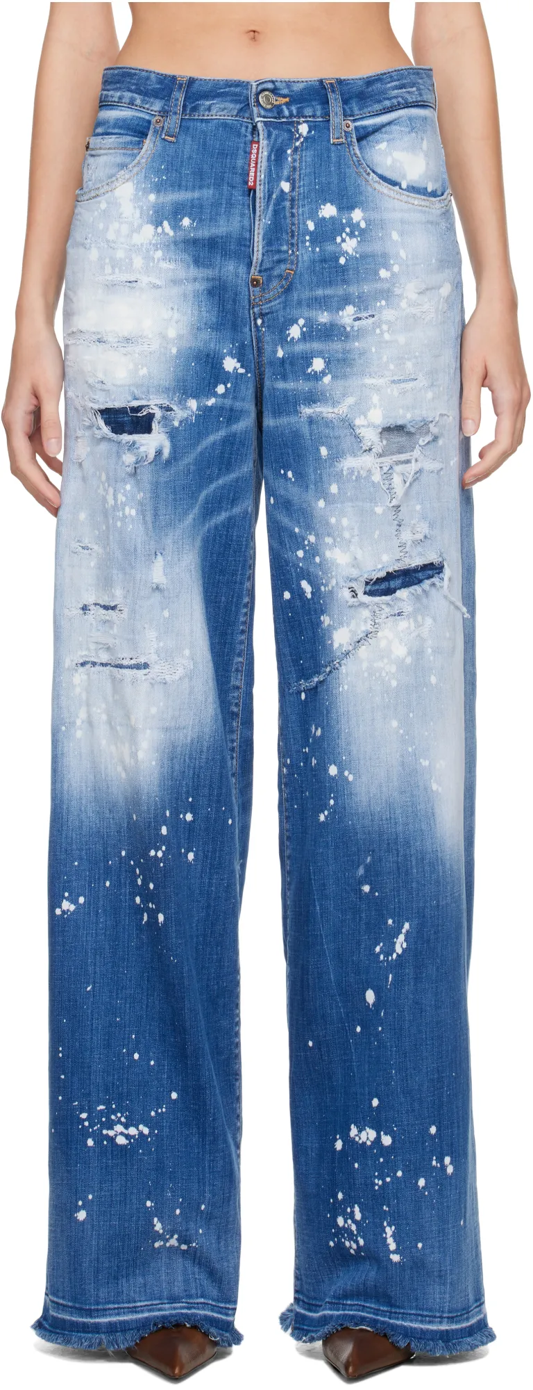 Straight Leg Distressed Jeans