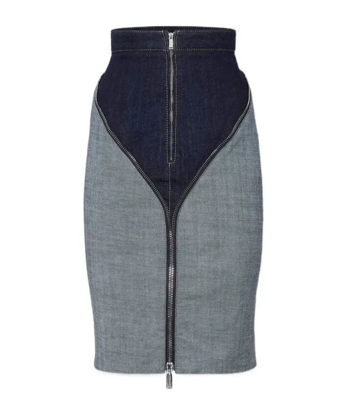 Urban Wash Upside Midi Denim Skirt