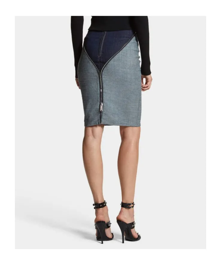 Urban Wash Upside Midi Denim Skirt