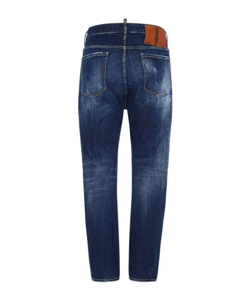 Distressed Stretch-Cotton Jeans