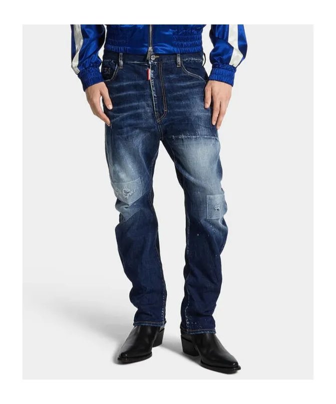 Distressed Stretch-Cotton Jeans