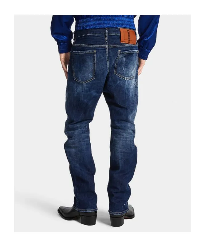 Distressed Stretch-Cotton Jeans