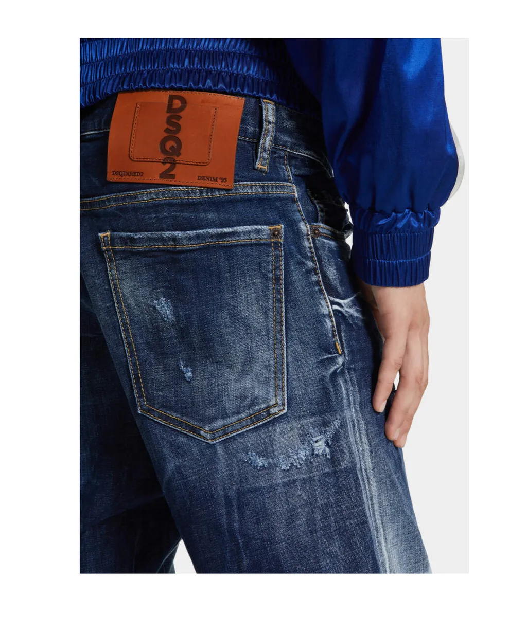Distressed Stretch-Cotton Jeans