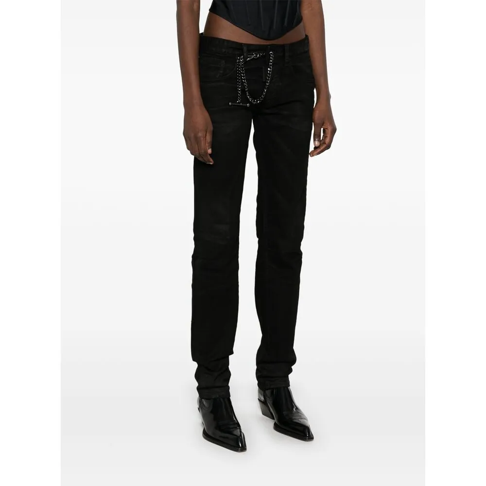Chain Detailed Slim Fit Jeans