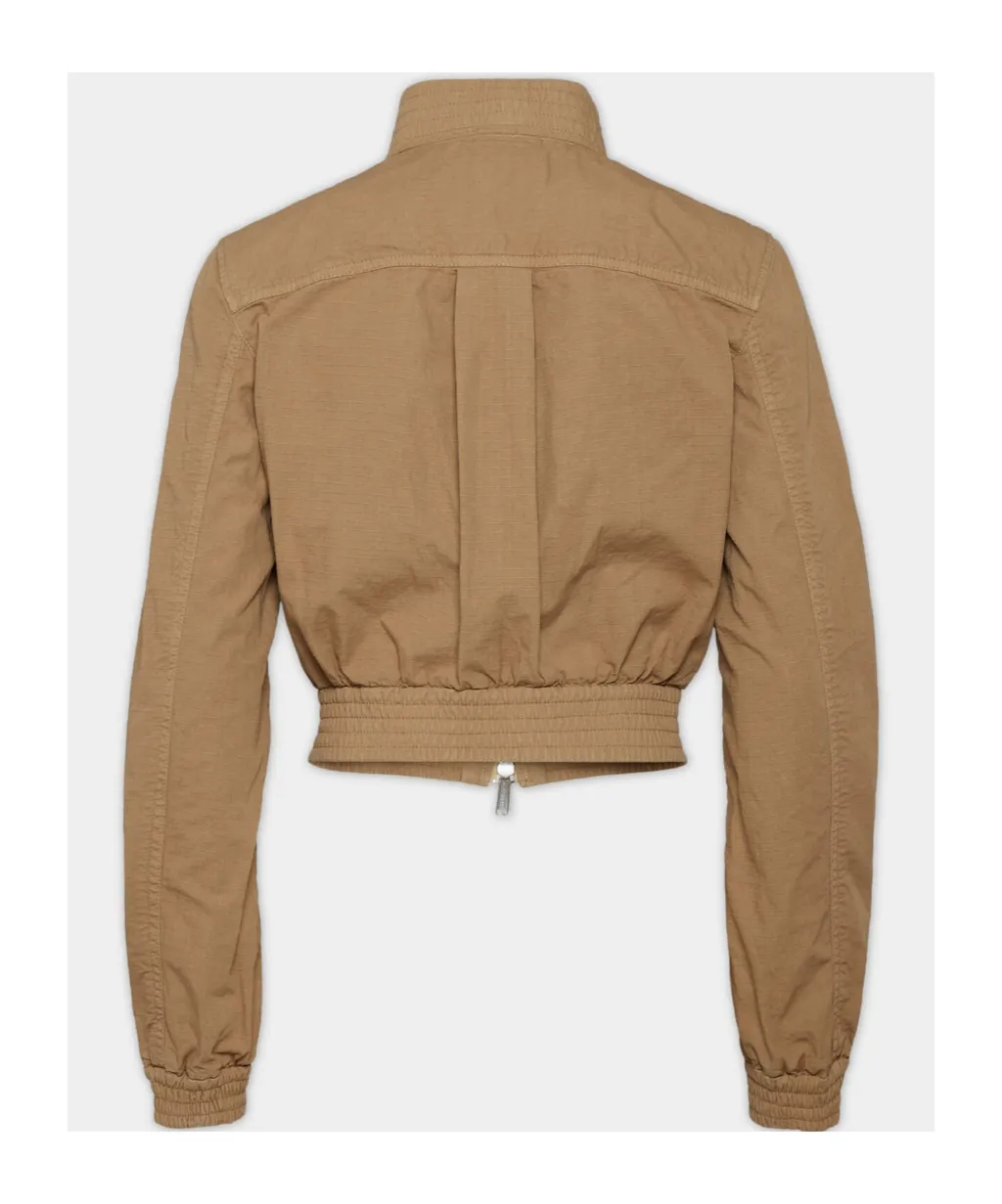 Stand Up Collar Short Jacket
