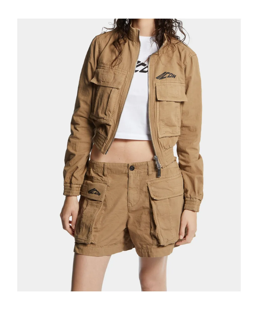 Stand Up Collar Short Jacket