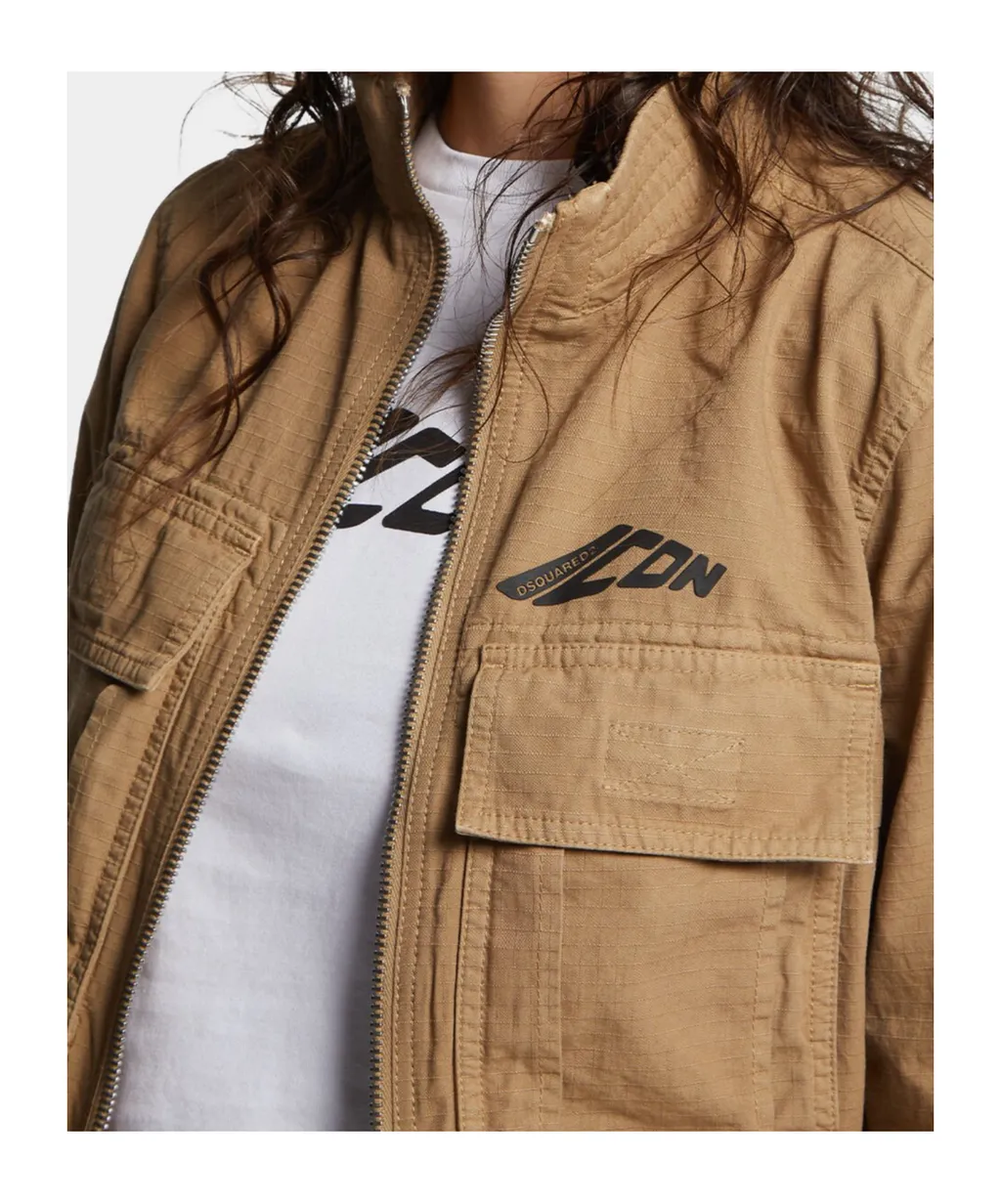 Stand Up Collar Short Jacket