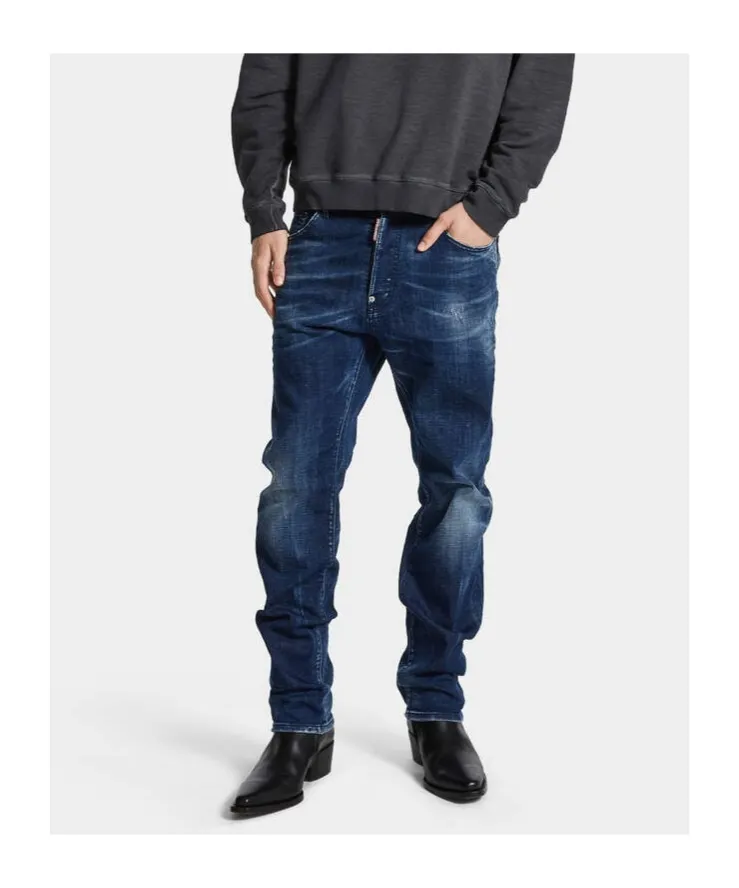Straight Leg Distressed Jeans